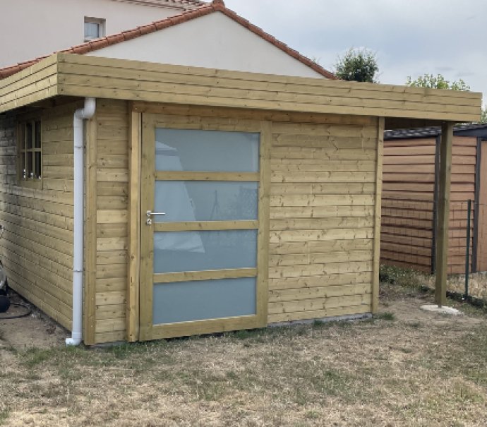 Abri de jardin en bois Toit Terrasse avec auvent